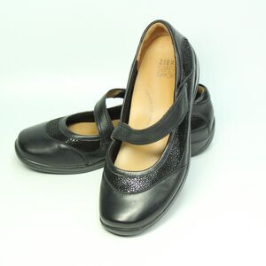 Ziera Shoes Womens 39 FF Mary Jane Black Leather Hook And Loop Comfort Low Top
